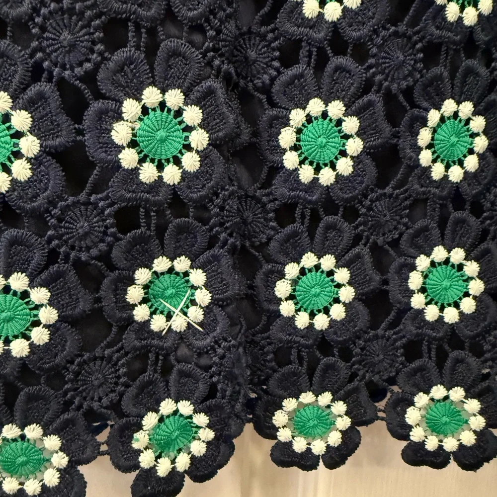 J Crew Green and White Embellished Pencil Skirt - Picture 6 of 11